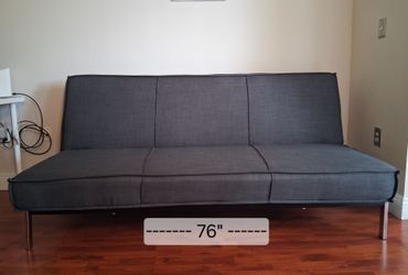 Gray Fabric Futon Sofa Bed 76"