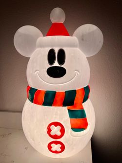 Disney Mickey Mouse Snowman Christmas Light Up Blow Mold