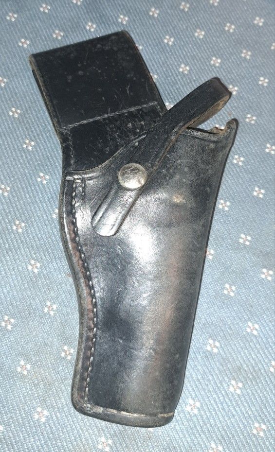 Vintage Don Hume Black Leather Gun Holster Jordan H216 No 14 w/ Belt Loop RH