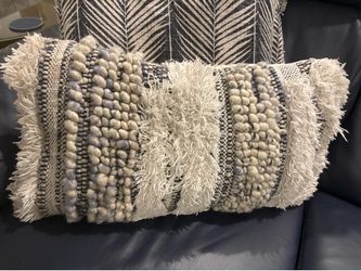Arhaus Ottoman and pillow set. Can be unzipped and washed