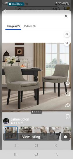 COLAMY Modern Dining Chairs Set of 2, Upholstered Corduroy Accent Side Leisure Chairs with Mid Back