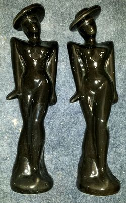 1930's/40's style female silhouette decorative statues