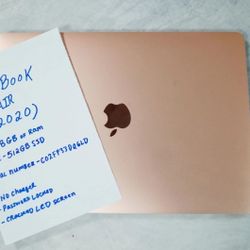 2020 Apple MacBook Air 13.3 M1 8GB 512GB Pink Cracked Screen LCD - REPAIRABLE