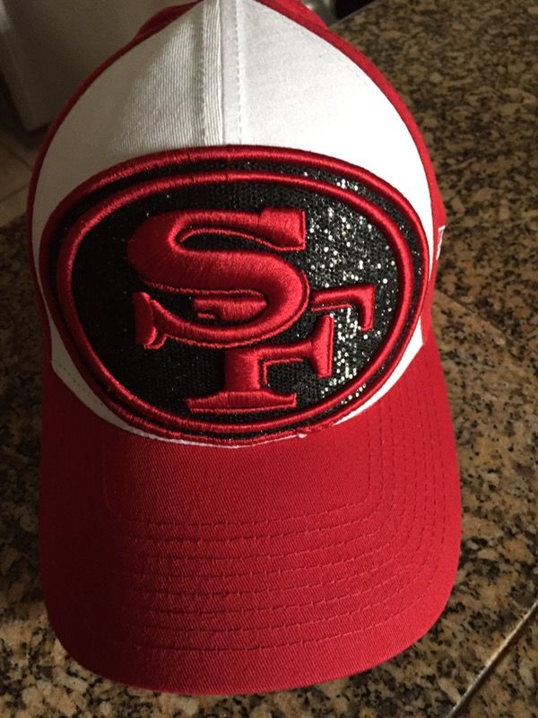 Women's SF 49er New Era White Glitter Glam 9forty adjustable hat