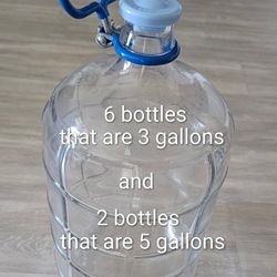 3 And 5 Gallon Glass Jugs With Handles / Caps