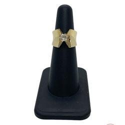 14K Yellow Gold Round Diamond Fancy Design Ring .36 CTW | 5.5 Grams | Size 5