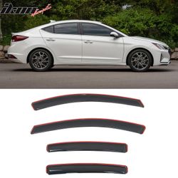 Fits 2017-2020 Hyundai Elantra 4PCS Window Visors Acrylic Deflectors - In-Channel