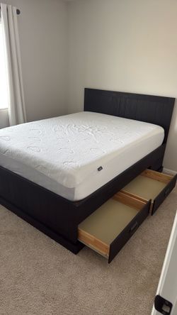 Queen Bed Frame and Mattress