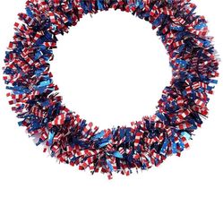 11.8 Inch Patriotic Wreath Fourth of Julys Wreath and Veterans Day Decor Independence Day Wreath Artificial Flowers Garland Hanging Pendants for Home 