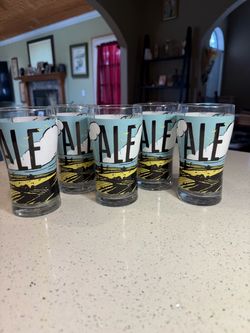 Vintage Crate & Barrel Krosno Poland ALE Beer Glasses 20 oz Set of 5
