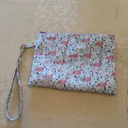 New! Zippered Pouch With Strap - 7” X 9”