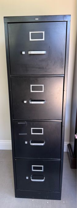 Black file cabinet
