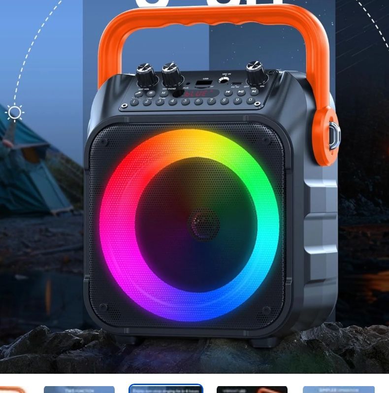 Karaoke Machine,Portable Karaoke Speaker with 2 Wireless Microphones,Karaoke Machine for Adults & Kids,Bluetooth Speaker Supports TWS/USB/REC/FM/AUX i