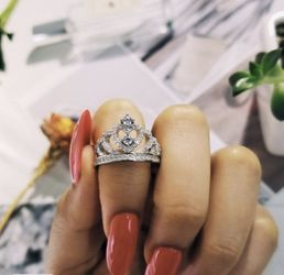 New 18 k white gold engagement ring wedding ring set