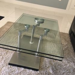 Modern glass and chrome motion, coffee table