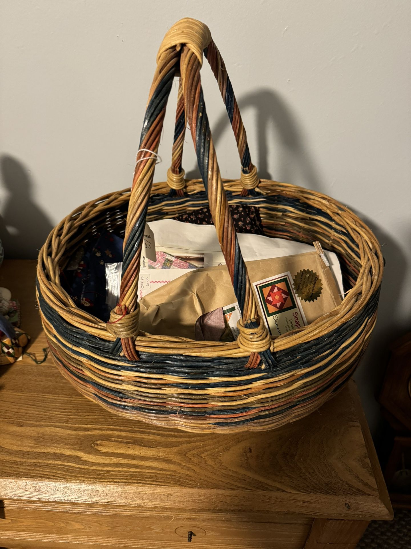 Wicker Sewing Basket - All Included