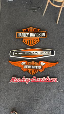 4 Harley Davidson Signs