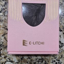E-Litchi Real Human Hair Topper Mixed Gray Color Silk Base