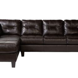 🇺🇸HUGE Blowout Furniture Sale!🇺🇸 Brand New Faux Leather Brown Sectional! $50 Down Takes It Home Today! 