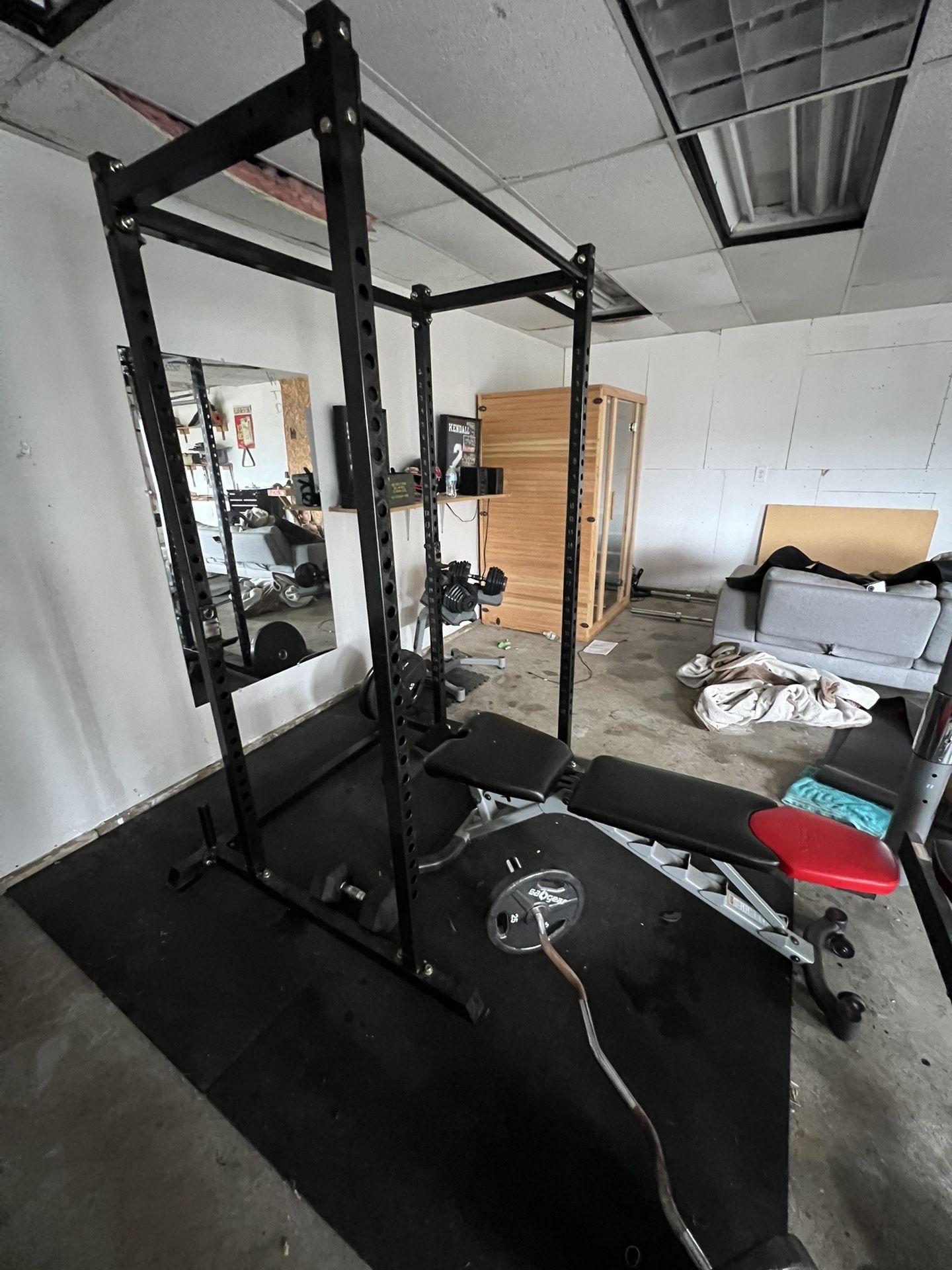 Squat / Bench Rack And Bow flex Dumbells READ DESCRIPTION