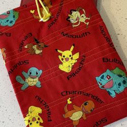 Book Kindle Sleeve Bag Cover 10.5 X 8in Pikachu Pokemon Anime Video Game Fabric Padded Quilted NEW Handmade Lined Bags.  Gift Gifts Presents 