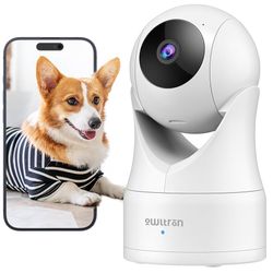 owltron Indoor Security Camera 2K, 360° Cameras for Home Security with Motion Detection, 2.4G WiFi for Baby/Pet/Nanny/Camara with Night Vision, Siren 