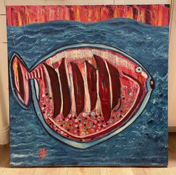Acrylic painting fish in water