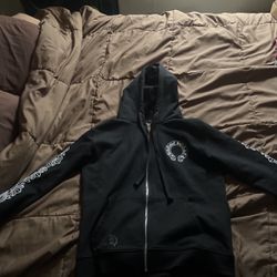 Chrome Hearts Floral Horseshoe Zip Up Hoodie