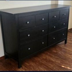 IKEA HEMNES 8-DRAWER DRESSER, BLACK -BROWN