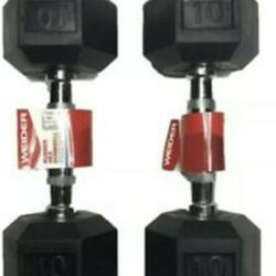 2 10 LB HEX DUMBELLS