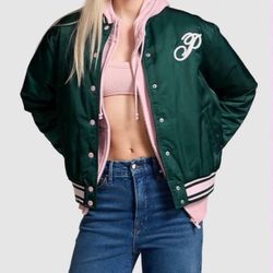 BNWT Victoria Secret Pink Varsity Jacket    Pink Friday release sold out limited edition 