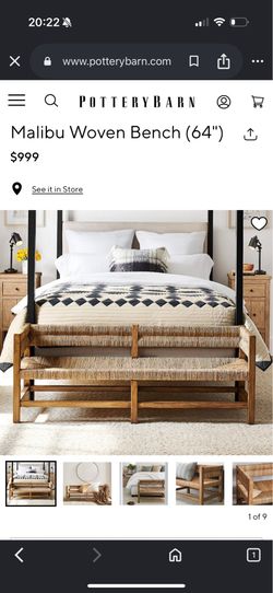 Pottery Barn woven bench- 450$ if you come today