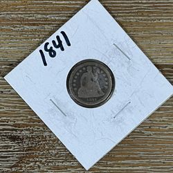 Seated Liberty Silver Dime 1841 Coin 