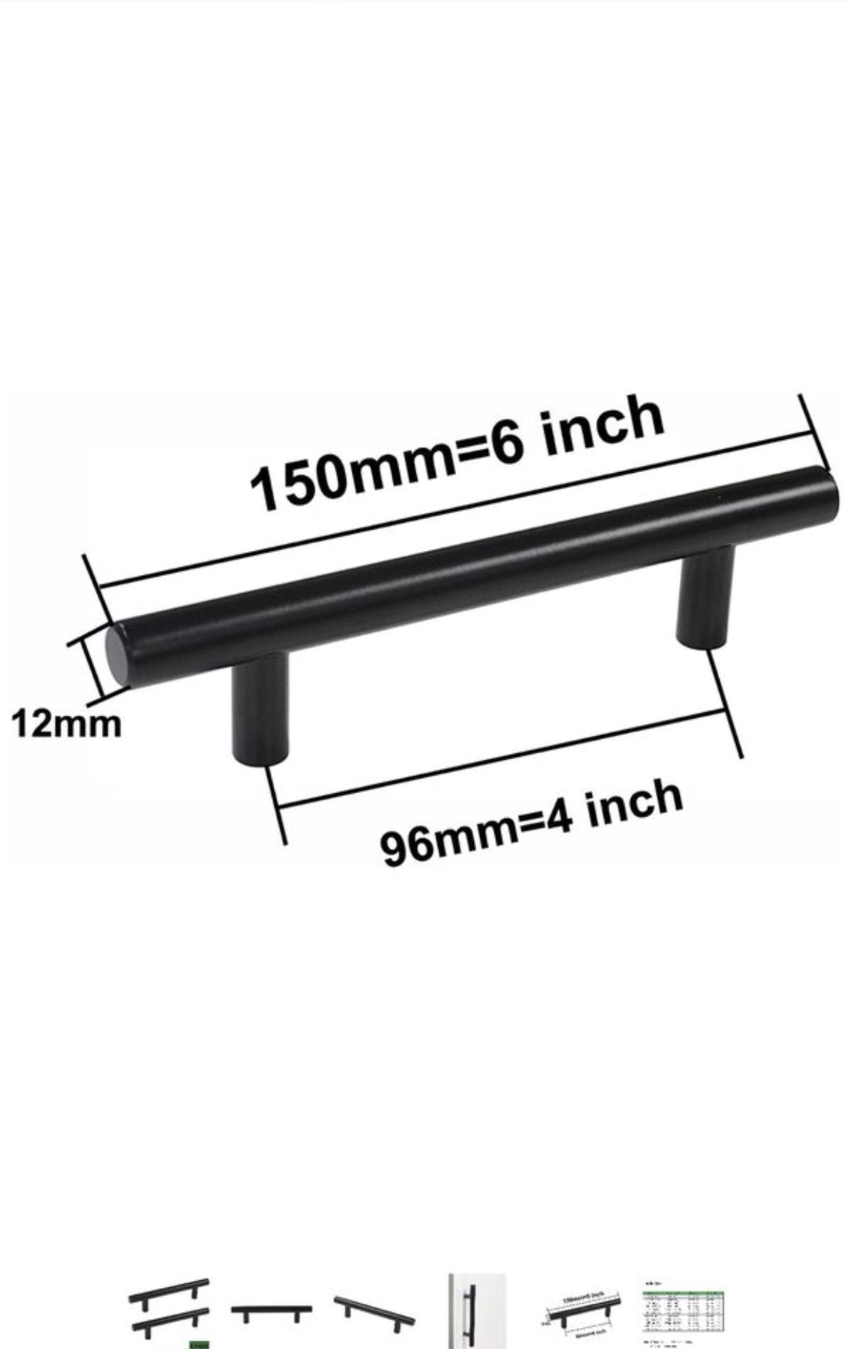 Flat Black Modern Cabinet Hardware Cabinet Pull Kitchen T Bar Handle Dresser Knobs Set