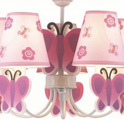 $60-Pink Chandelier for Girls Room, Adjustable Hanging-