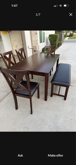 Dining set Table+4 Chairs+ 1 Bench different styles.