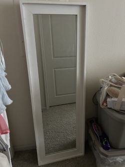 Rustic Farmhouse White Floor Mirror