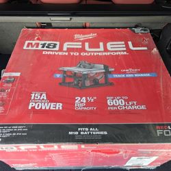 Milwaukee M18 Fuel Table Saw with 12.0 Forge Battery Rapid Charger