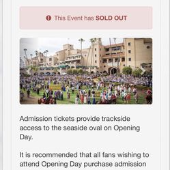 2024 Opening Day GA Tickets Del Mar Race Track