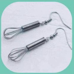 So Adorable!  Brand New 3 D Miniature Kitchen Whisks Earrings  