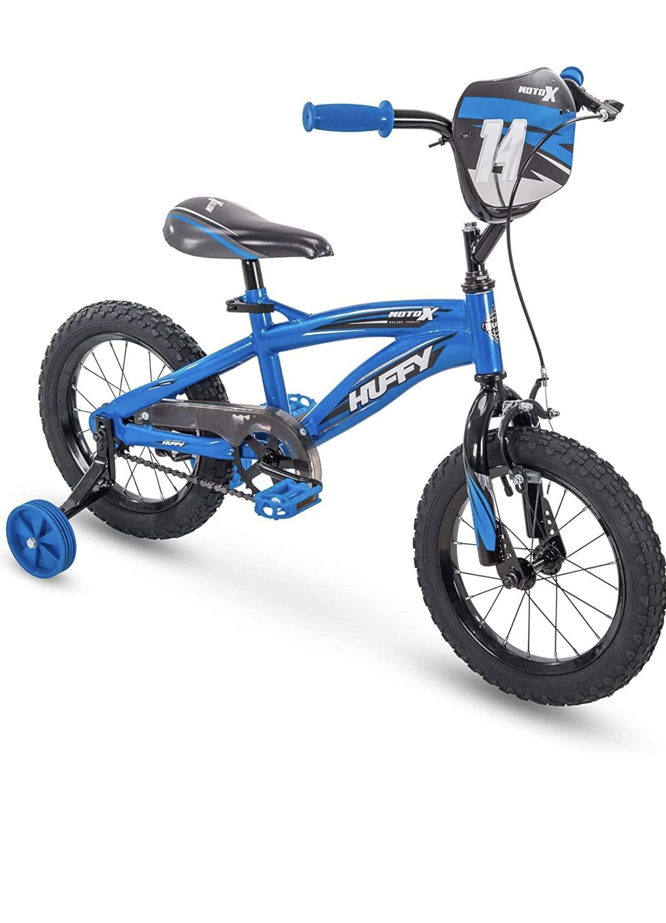 Huffy Bicycle Company Kids Bike, MotoX, 14" Gloss Blue, 14 inch wheel