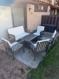 6-Piece Wood Outdoor Patio Conversation Set