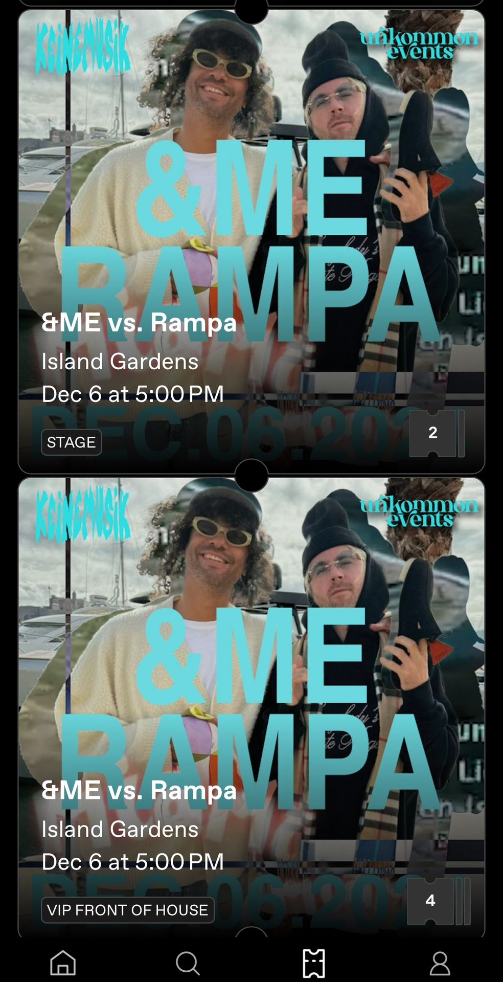 Rampa Vs &Me (Keinemusic) Jungle Island 6 Dec STAGE tickets