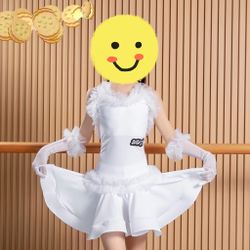 Girls' Latin Dance Dress - 3-Piece Set Size 140cm