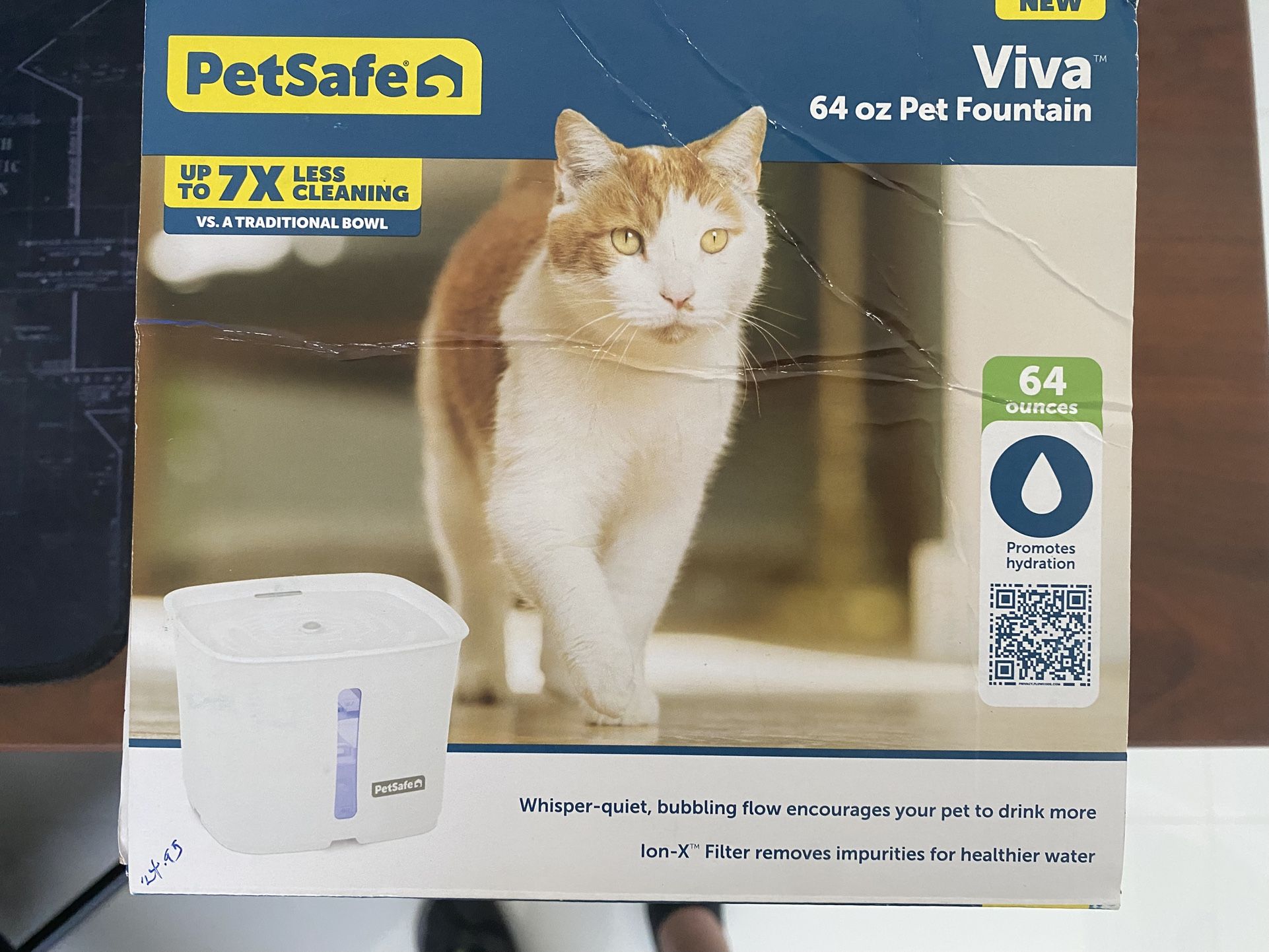 Pet Water Fountain for Cats and Small Dogs 64 Fl Oz