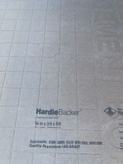 Hardie Backer 1/4in x 3ft x 5ft, 22 boards