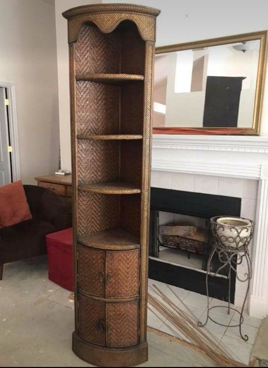Rattan Corner Shelf With 40 Doors On Bottom For Sale In Richmond KY Best Wicker Corner Shelves Rattan Corner Shelf With 40 Doors On Bottom For Sale In Richmond KY Best Wicker Corner Shelves