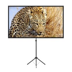 New open box Portable Projector Screen with Stand, Outdoor Movie Screen, 80 Inch 16:9, Light-Weight, Mobile and Compact, Easy Setup and Carrying, Proj