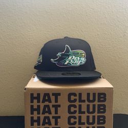 Hat Club Tampa Bay Devil Rays Black Dome Size 7 1/2 for Sale in