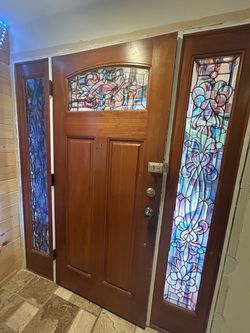 French two side light door
